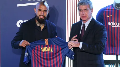 Arturo Vidal presentado en el Barcelona