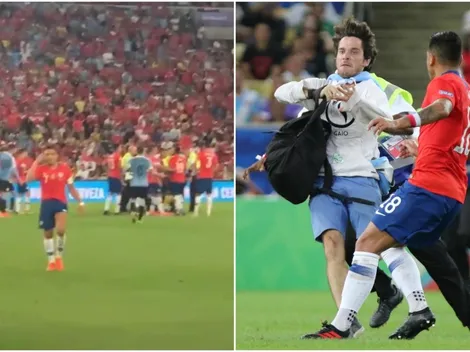 Morales captó a Alexis incrédulo ante el patadón de Jara a la gallina