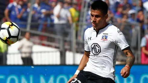 Baeza en su último gol en Colo Colo, ante la U.