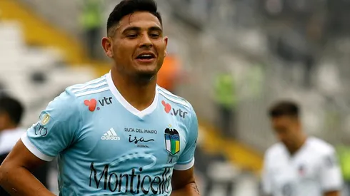 Maximiliano Salas en uno de sus festejos este semestre.