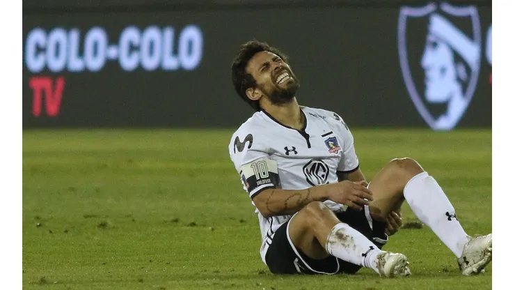 Valdivia al momento de lesionarse ante Audax.