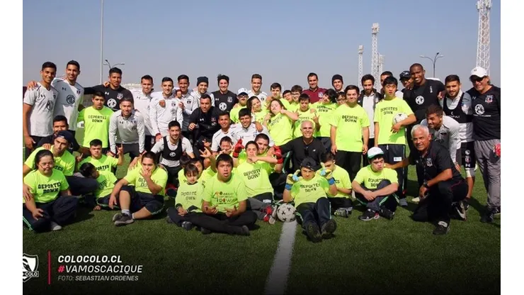 Colo Colo compartió entrenamiento con niños y niñas con síndrome de Down