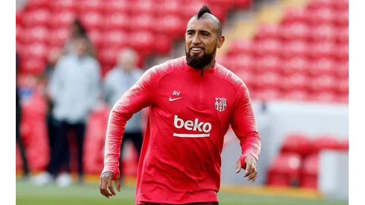 Arturo Vidal en Anfield Road.