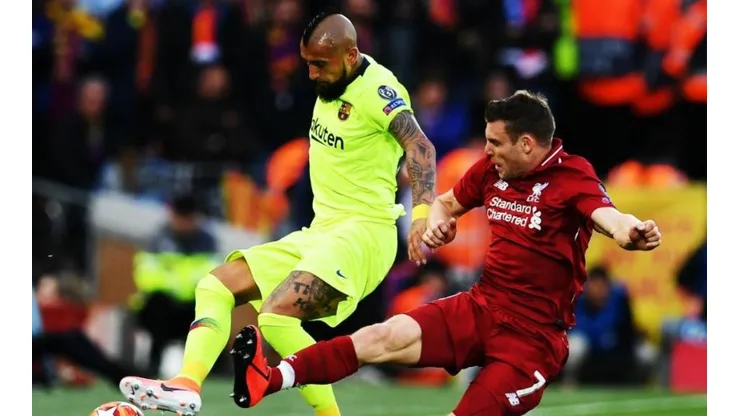 Arturo Vidal en Anfield.