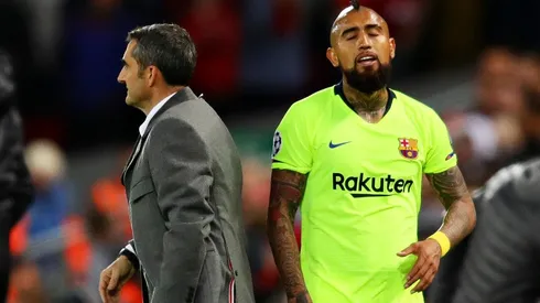 El momento en que Valverde saca a Vidal.