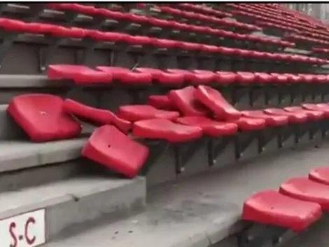 Hinchas de Colo Colo rompieron butacas del remozado estadio de La Calera