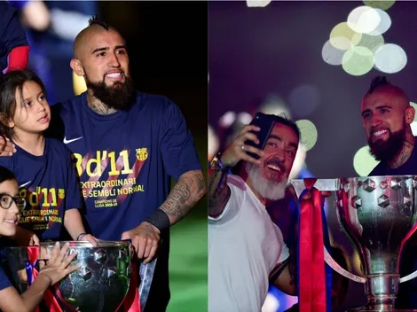 FOTOS | Vidal celebró La Liga con sus hijos y ex PF de Colo Colo