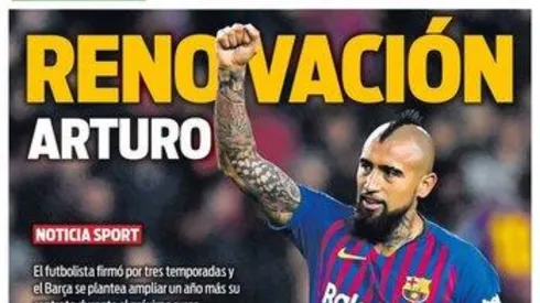 Arturo Vidal es la portada del Diario Sport del lunes 22 de abril