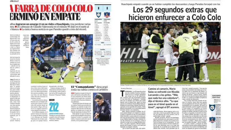 El empate de Colo Colo fue calificado de 'justicia divina' por la prensa local