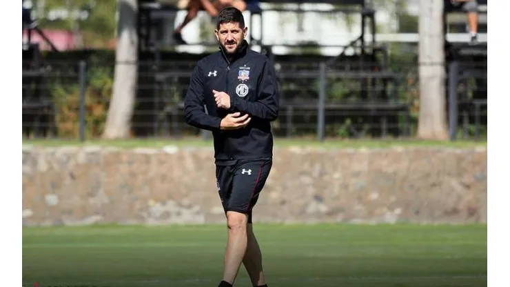 Agustín Orión en la práctica de hoy de Colo Colo.
