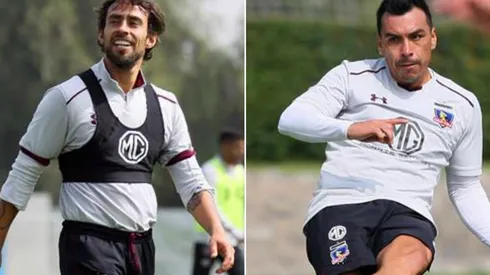 Valdivia y Paredes en la práctica de hoy.