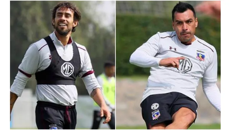 Valdivia y Paredes en la práctica de hoy.
