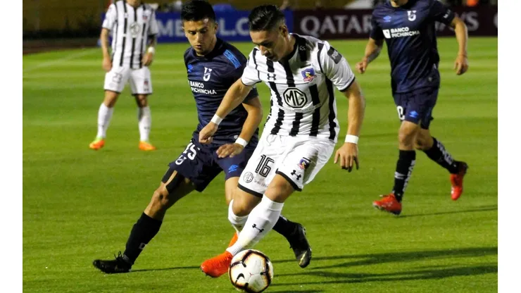 Óscar Opazo en el partido ante la UC de Ecuador.