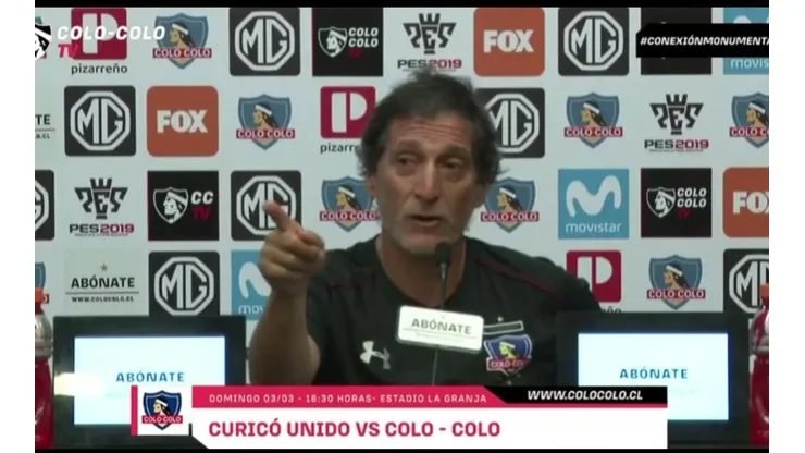 Mario Salas en el momento en que se molestó.