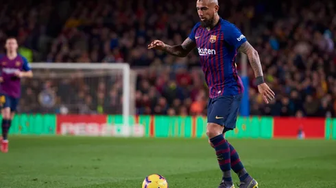 Arturo Vidal, durante el partido valido por La Liga entre el Barcelona y el Valencia, disputado en el Camp Nou.