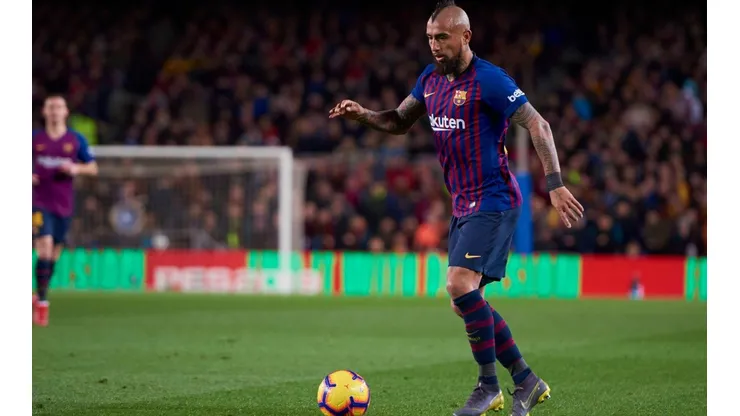 Arturo Vidal, durante el partido valido por La Liga entre el Barcelona y el Valencia, disputado en el Camp Nou.