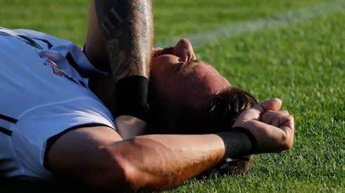 Matías Zaldivia en el momento que se lesionó.