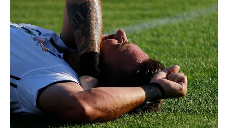 Matías Zaldivia en el momento que se lesionó.