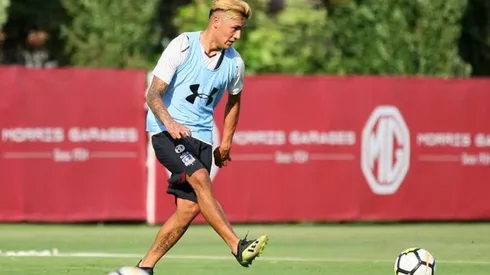 Gaete en uno de sus dos entrenamientos con Colo Colo.
