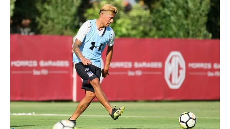 Gaete en uno de sus dos entrenamientos con Colo Colo.