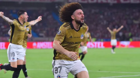 Maximiliano Falcón convirtió el gol del triunfo para Colo Colo vs Junior. | Imagen: Photosport.