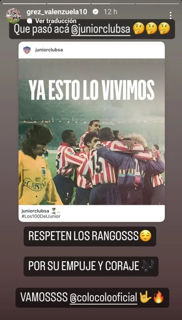 Foto: Instagram @grez_valenzuela10