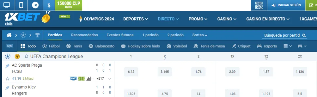 tipos de apuestas 1xbet