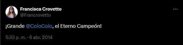 Francisca Crovetto, hincha de Colo Colo.