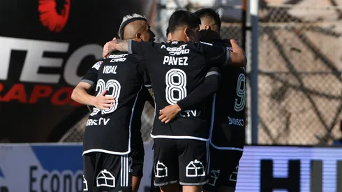 Los jugadores de Colo Colo festejan el gol de Arturo Vidal en el empate 2-2 del Cacique ante Cobresal en la fecha 11 del Campeonato Nacional 2024.