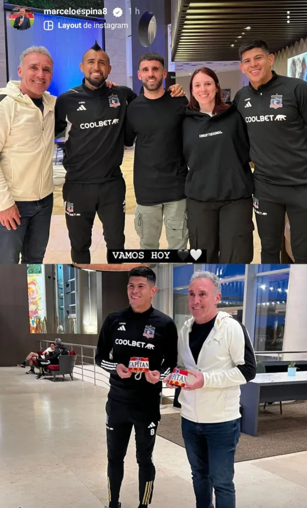 Marcelo Espina visitó al plantel de Colo Colo antes de enfrentar a River Plate