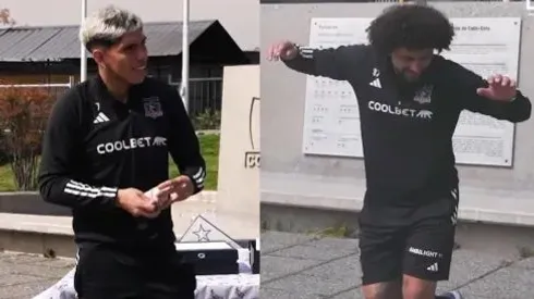 Falcón y Palacios en la celebración de Colo Colo.