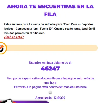 Cerca de 50 mil hinchas de Colo Colo en la fila virtual para el duelo ante Deportes Iquique