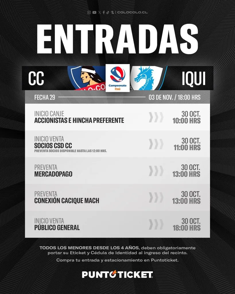 Colo Colo vs Deportes Iquique se enfrentarán en el Monumental el día domingo. Imagen: Colo Colo Oficial