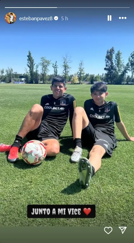 Esteban Pavez compartiendo junto a su hijo