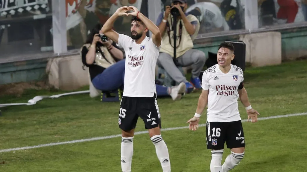 La celebración de Emiliano Amor tras el gol a Deportes Melipilla en 2021.