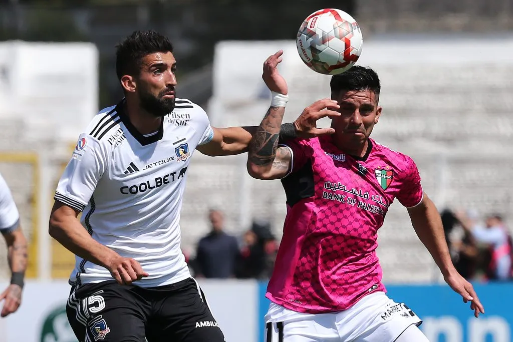 Emiliano Amor en partido de Colo Colo vs Palestino. (Foto: Photosport)