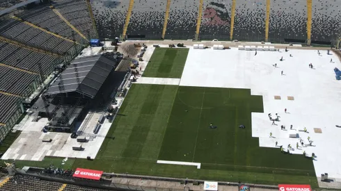 Colo Colo cuida la cancha del Monumental (Fotografía de archivo)