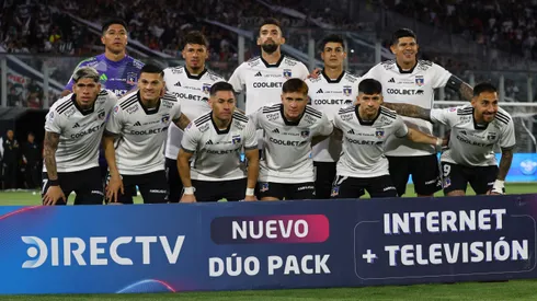 Futbol, Colo Colo vs Cobresal. Fecha 26, Campeonato Nacional 2024. Formacion de Colo Colo antes del partido contra Cobresal por primera division disputado en el estadio Monumental en Santiago, Chile. 26/09/2024 Marcelo Hernandez/Photosport Football, Colo Colo vs Cobresal. 26th turn, 2024 National Championship. Colo Colo's team before the first division match against Cobresal at the Monumental stadium in Santiago, Chile. 26/09/2024 Marcelo Hernandez/Photosport