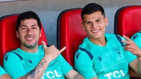 Lucas Cepeda y Jaime Valdes entrenando en Santiago Wanderers