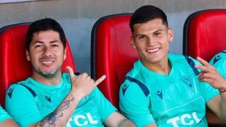 Lucas Cepeda y Jaime Valdes entrenando en Santiago Wanderers