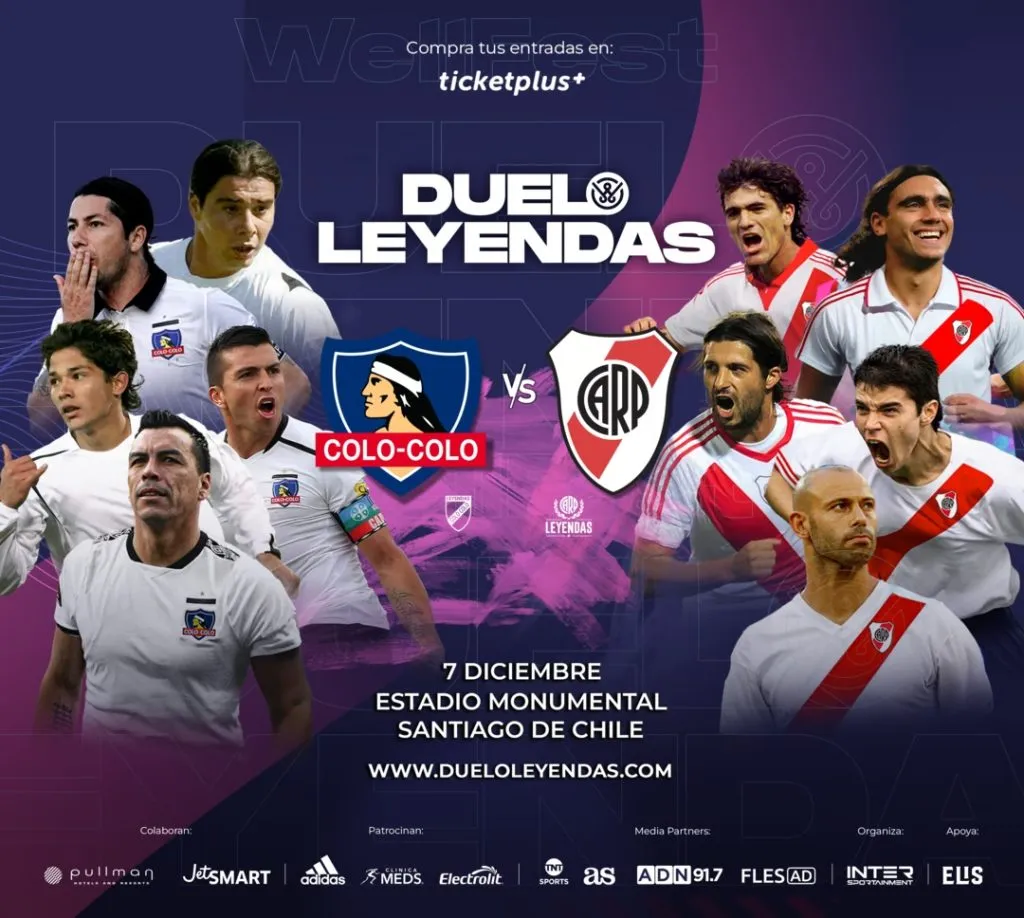 Duelo de Leyendas entre Colo Colo y River Plate.