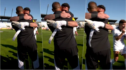 El emotivo momento de Almirón y de Paul en celebración de Colo Colo.