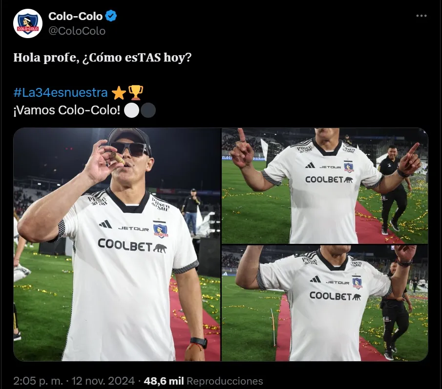 Colo Colo se burla de Universidad de Chile tras acudir del TAS. Imagen: Pantallazo Twitter Colo Colo