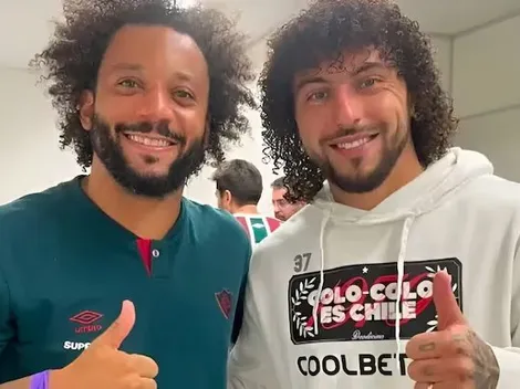 Marcelo celebra la "34" de Colo Colo con Maximiliano Falcón