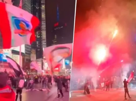 En todos lados: hinchas de Colo Colo celebran la 34 en Time Square