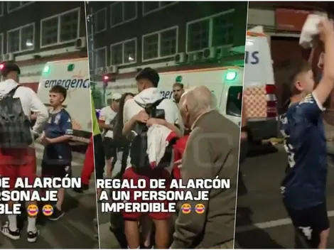 La emoción en un pequeño hincha al recibir camiseta de Alarcón