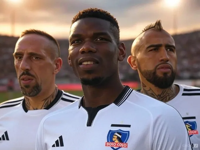 Frank Ribery, Paul Pogba y Arturo Vidal en Colo Colo.