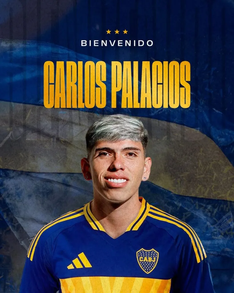 Boca Juniors presentó como nuevo refuerzo a Carlos Palacios. Imagen: Boca Juniors