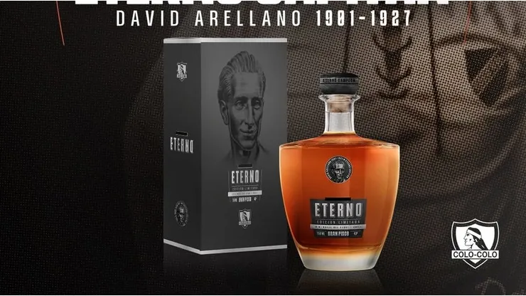 Los detalles en la tapa y etiqueta del nuevo pisco Colo Colo.