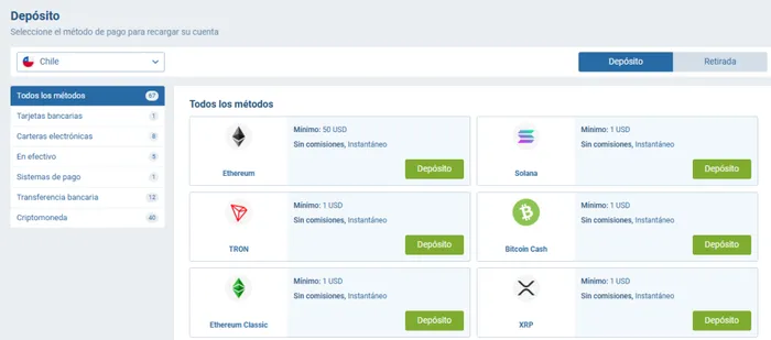 como depositar en 1xbet